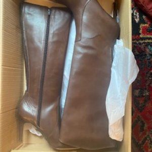 Esespresso (Brown)  High Stiletto Heel Tall Leather Boot
